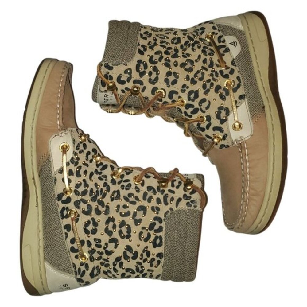 Sperry Top-Sider‎ Hikerfish Leopard Studded Size 5.5 M Shoes Lace Up Boots - Picture 3 of 10